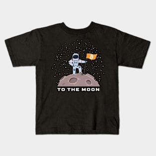 Bitcoin to the moon BTC cryptocurrency astronaut Kids T-Shirt